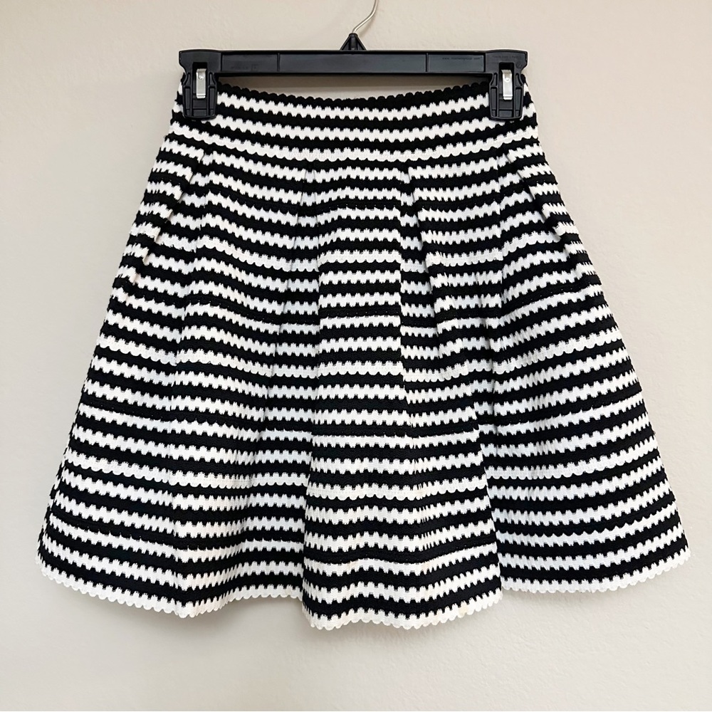EXPRESS | Striped Bandage Fit & Flare Skater Skirt